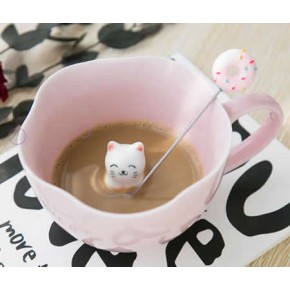 Ceramic Coffee Travel Mug, Kawaii Ceramic Coffee Mug