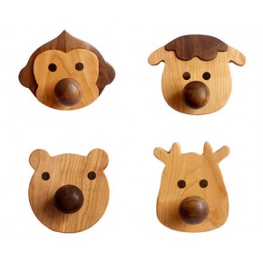 Cute cartoon small animal home wooden wall hook - FeelGift