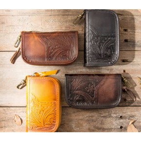 High Quality Cowhide Key Organizer Wallet Luxury Genuine Leather