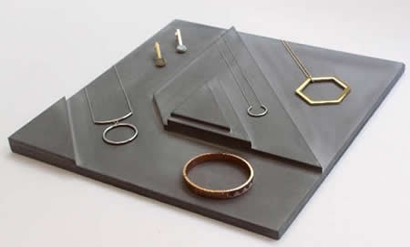 Concrete Jewelry Ring Display Tray Necklace Showcase Storage Holder Organizer
