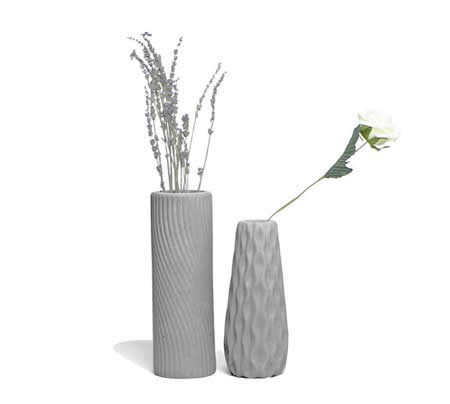 Handmade Concrete Fluted Vase - FeelGift