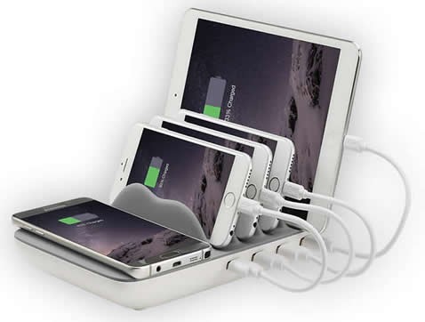  Multi-Device Charging Stand Docks with 4-Port USB Charger for Universal Smart Phones and Tablets