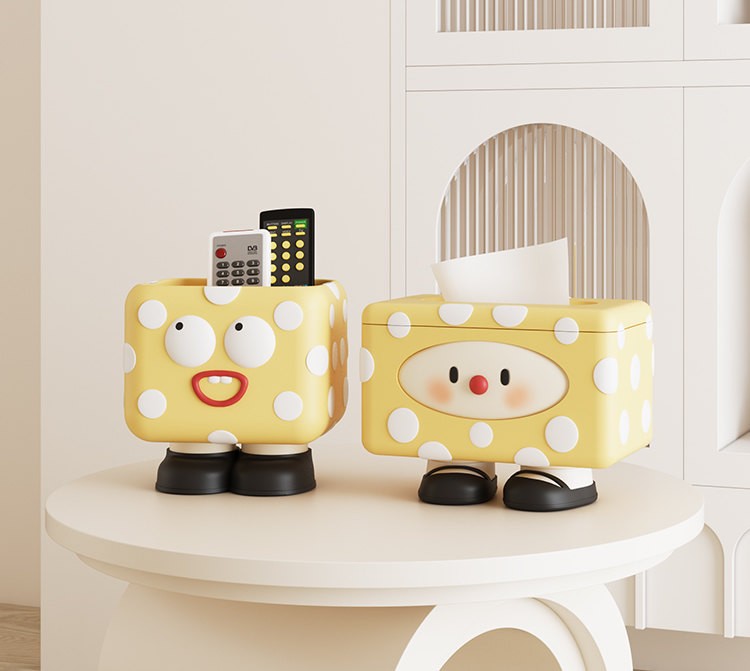 Whimsical Creamy Cartoon Storage Box,Tissue Box