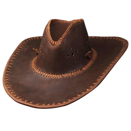 Classic Retro Countryside Cowboy Cowhide Leather Hat Outdoor Hat