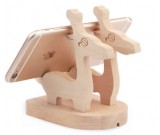 Wooden  Muntjac Deer Cell Phone Stand Charging Dock Holder