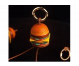 Classic Miniature Leather Burger Keychain Pendant,Bag Decoration