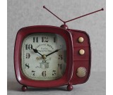Iron Art Retro TV Shaped  Desk Clock