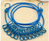 Portable 12 clips Clothesline for Outdoor Indoor Home Travel Drying 
