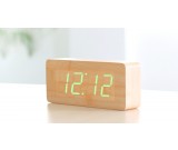 LED Wood Block Desk Alarm Clock