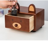 Wooden Bear Storage Box, Desktop Organize
