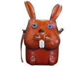 Cute big teeth cartoon bunny girl leather shoulder bag rabbit bag