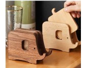 Creative Wooden Elephant Cup Coaster Wood Kitchen Insulation Mat Phone Holder