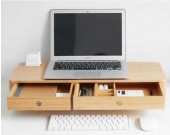 Bamboo Monitor Stand, Monitor Riser with Pull Out Drawer for Computer, Laptop, iMac