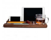  Black Walnut Mobile Phone Stand/Multi-Functional Office Home Desk Organizer for Mobile Phones, Ipad, Pen, Business Card