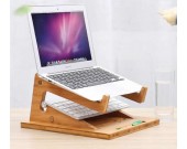 Folding Bamboo Desktop Stand With Base for Tablet Laptop Macbook Air or Pro