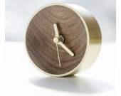 Handmade Natural Wood & Brass Desk Clock 