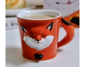 Happy Fox Ceramic Mug, Creative Gift