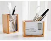  Natural Wood  Pen Holder with Photo Frame