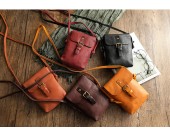 Vintage Leather Compact Storage Bag, Cell Phone Bag