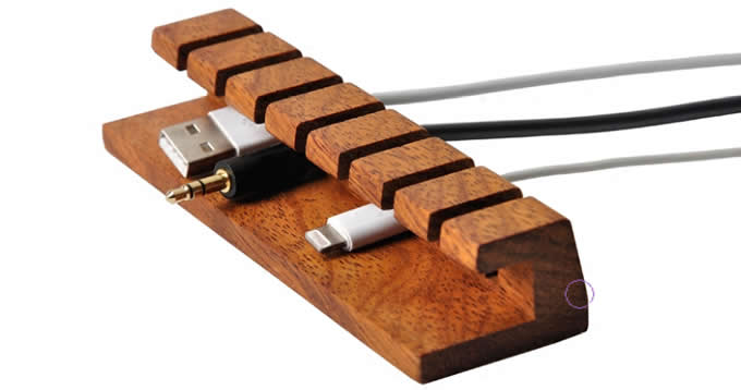 New Wooden Charging Cord Storage Rack Cable Holder Wooden Male