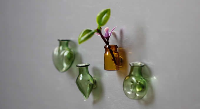 Ganz Set of 6 Glass Magnets 3 Modern Floral &3 Messages Be Kind Be