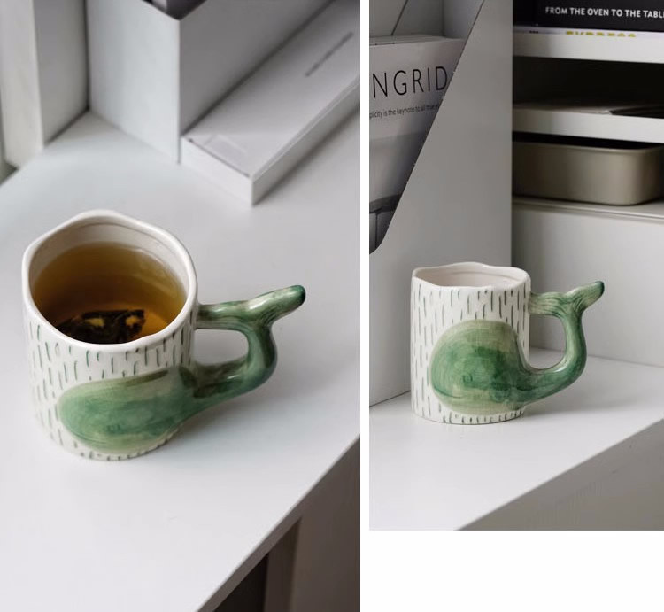 Cute Dolphin Hand-Painted Glazed Coffee Mug