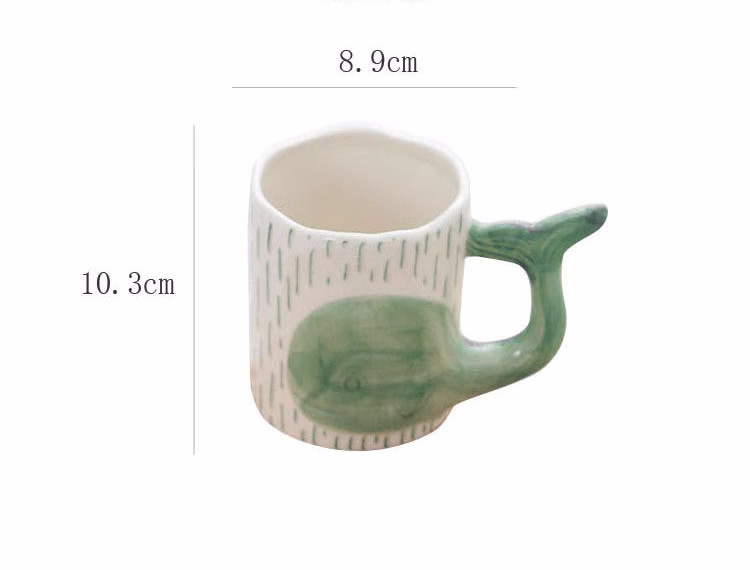 Cute Dolphin Hand-Painted Glazed Coffee Mug