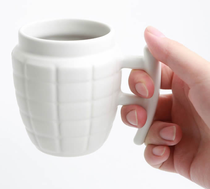 Grenade Shaped Ceramic Mug 