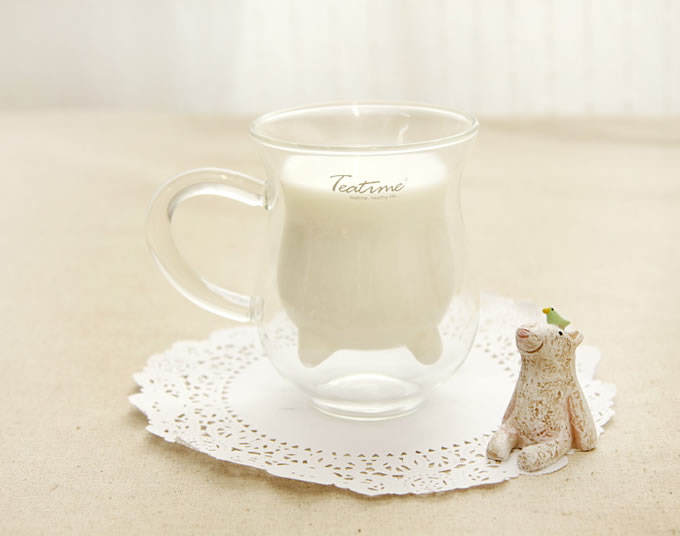 Cute Glass Cup Drinks, Glass Print Milk, Cute Large Glass Cup