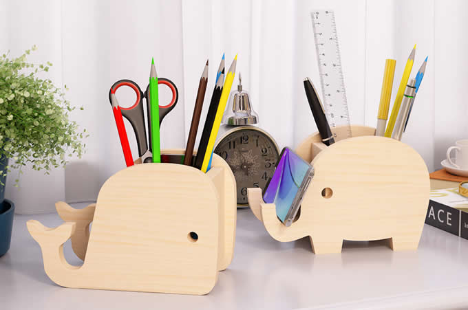 Gifts For Women, Wooden Phone Stand Elephant Gifts For Women Men, Unique  Pen Pot Stationary Pencil Pen Holder Presents
