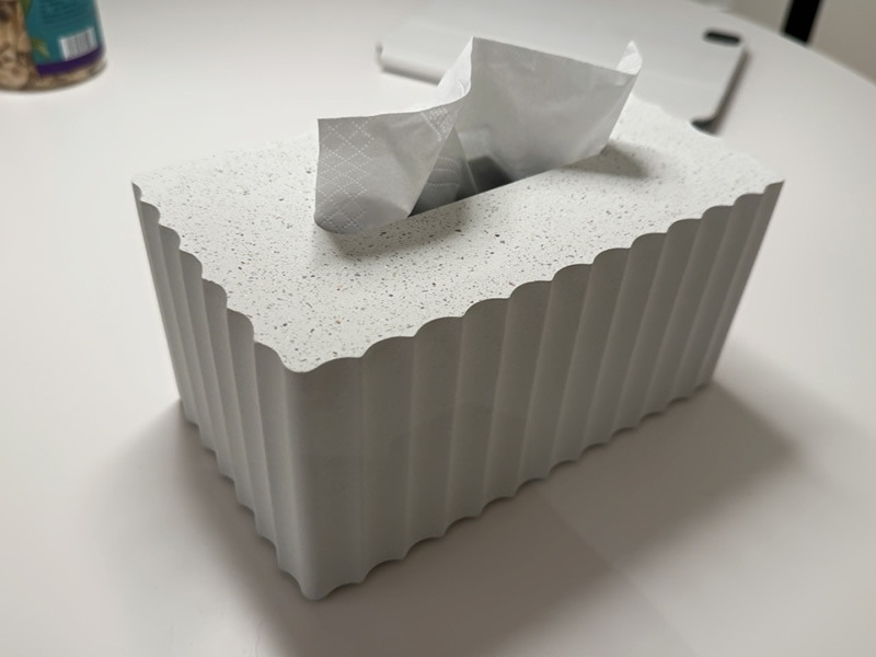 Cement Tissue Box, Geometric Art Design Decoration