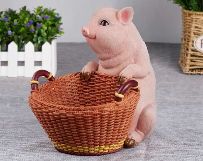 Resin Pig Carrying Basket Container  